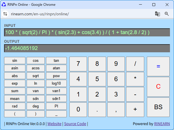 Screenshot of RINPn Online